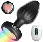 Vibrating Butt Plug with Remote – 10 Modes, Light-Up Crystal Base, Prostate Toy