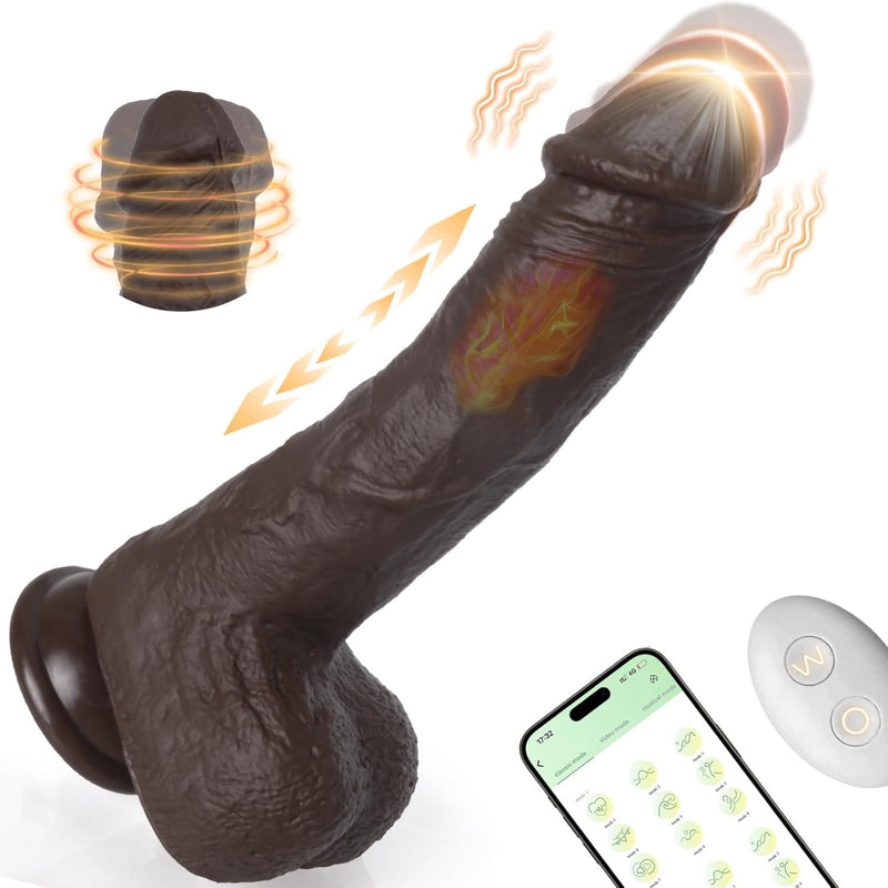 8.9“ Thrusting Dildo Vibrator Sex Toys - App Remote Control Realistic Dildos with 9 Vibrating & 3 Thrusting Modes G Spot Dildo with Strong Suction Cup Adult Toys for Stimulation for Women Couples