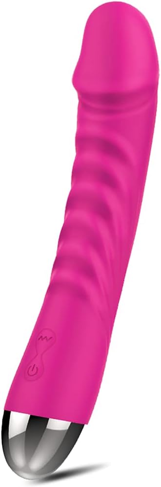 G-Spot Silent Vibrator Realistic Dildo for Women with 10 Vibration, Small Shaped Vibrating Machine Clitoris Nipple Vagina Massagers Soft Liquid Silicone Waterproof Adult Sex Toys Solo Play or Couples