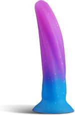 Silicone Dildo 6 inch - Suction Cup Dildo Soft Dildo for G-spot, Beginner Anal Dildo for Prostate, Fantasy Dildo with Thin Slim Purple Blue Surface, Butt Plug Adult Sex Toys Small Dildo for Men Women