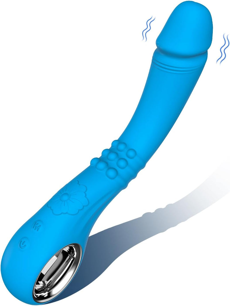 G Spot Vibrator Dildos Adult Sex Toys - Dildo for Woman with 10 Modes Powerful Vibrating & Click Super Mode, Clitoral Stimulator Realistic Silicone Dildos Sex Games Toy for Woman (Blue)