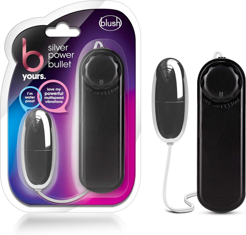 **B Yours Silver Power Bullet – Remote Control Mini Vibrator for Clitoral & Body Stimulation**