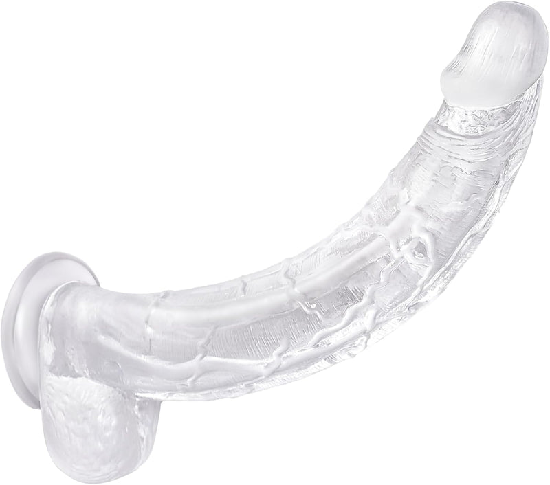 13 Inch Huge Realistic Clear Dildo Adult Sex Toys for Women, G Spot Anal Stimulation with Strong Suction Cup for Hands Free Play,Body-Safe Material Lifelike Large Penis Adult Anal Sex Toys for Couple