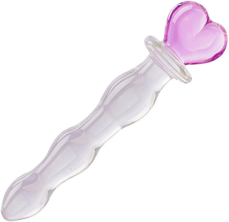 Pink Crystal Glass Pleasure Wand Dildo for Intimate Relaxation & Sensual Play