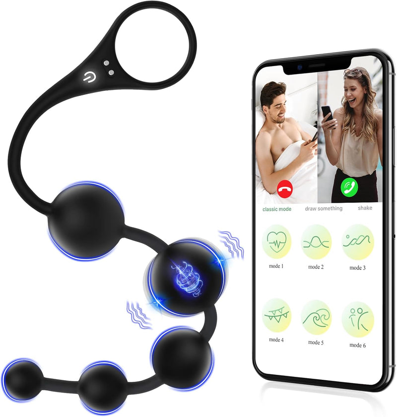 14.5" Remote Control Vibrating Anal Beads, 9 Modes, Waterproof Prostate Massager