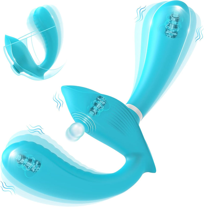 Double-Ended Strapless Strap-On Dildo with 10 Vibration Modes for Couples