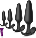 4PCS Silicone Anal Butt Plug Set, Beginner to Advanced, Trainer Kit with Flared Base for Women, Men Comfortable Long-Term Wear, Premium Training Sets, Sex Toys for Couples