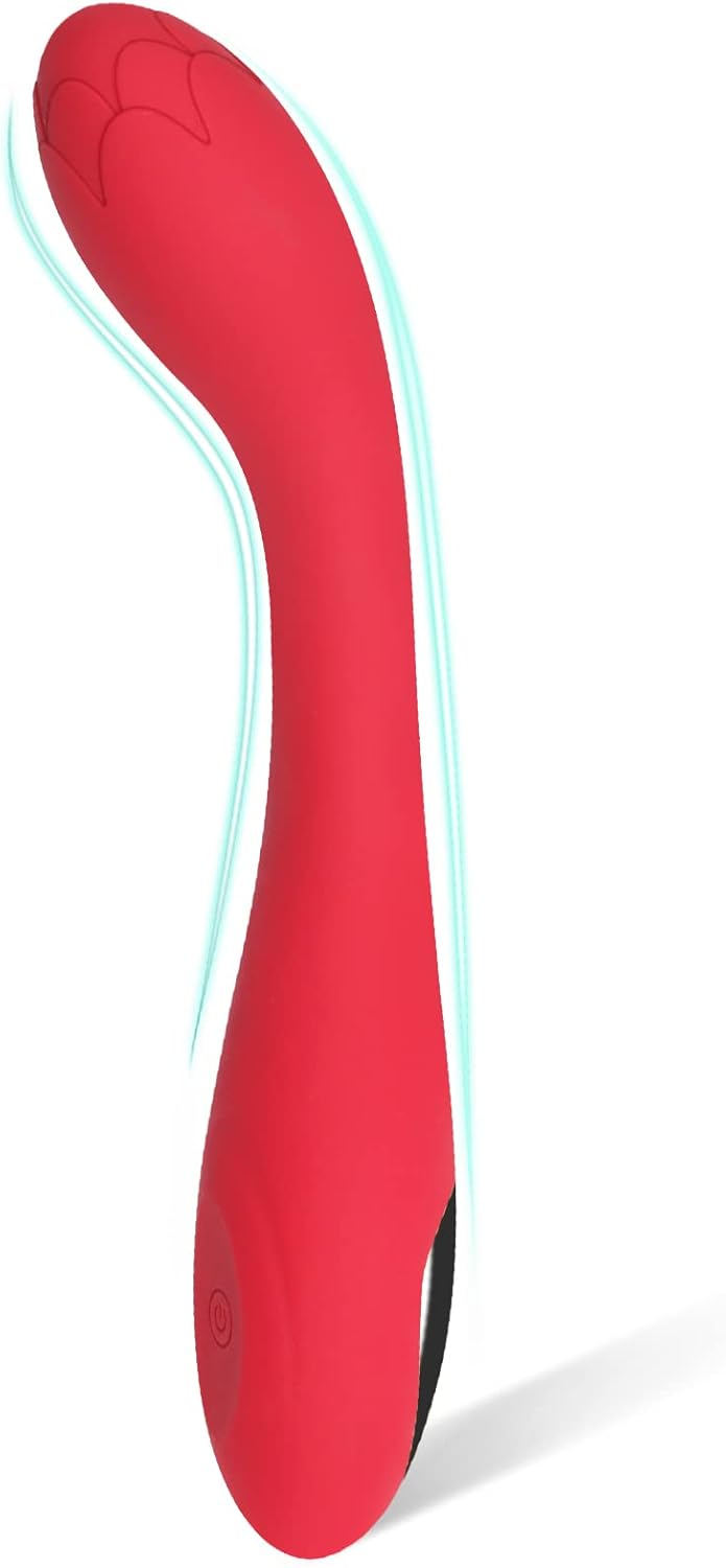 Clitoral G-Spot Powerful Rose Vibrator, Waterproof Dildo Clit Stimulator with 10 Vibration Modes, Softer and Flexible Sex Toy for Women, Clitoral Vibrator (Red)