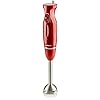 Electric Immersion Hand Blender 300 Watt 2 Mixing Speed with Stainless Steel Blades, Powerful Portable Easy Control Grip Stick Mixer Perfect for Smoothies, Puree Baby Food & Soup, Red