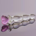 Pink Crystal Glass Pleasure Wand Dildo for Intimate Relaxation & Sensual Play