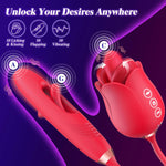 G Spot Vibrator Rose Sex Toys - 4IN1 Dildo Vibrators for Women with 10 Vibrating & Flapping Adult Sex Toy Clitoral Stimulator, Nipple Anal Vibrater Toys for Female Male Couple