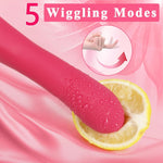 G Spot Vibrator Dildo Women Sex Toys, Powerful Wiggling Clitoral Stimulator Finger Vibrator Anal Toys with 5 Wiggling & 10 Vibrating Modes, Waterproof Silicone Bullet Vibrators Adult Sex Toy, Rose