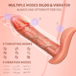 Thrusting Wearable G Spot Dildo Vibrator - Remote Control Vibrator Sex Toys for Women Couples, Realistic Dildo Panties Sex Toy Clitoral Anal Dildos with 9 Thrusting & Vibrating Mode