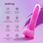 Thrusting Dildo Vibrator - 9.25" Heating Realistic G-Spot Vibrator for Women Couples, Remote-Controlled Adult Sex Toy with 3 Thrusting Speeds, 10 Vibration Modes & Suction Cup Base