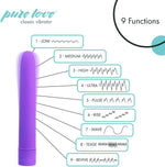 Classic Bullet Vibrator with 10 Modes, Water-Resistant, Powerbullet Motor, Purple