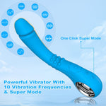 G Spot Vibrator Dildos Adult Sex Toys - Dildo for Woman with 10 Modes Powerful Vibrating & Click Super Mode, Clitoral Stimulator Realistic Silicone Dildos Sex Games Toy for Woman (Blue)