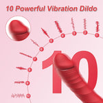 G Spot Couple Vibrator with Heating Function Sex Toys for Women Realistic Dildo Vibrators with 10 Vibrations Nipple Anal Vibrator Dildo Anal Toys for Couples Bullet Vibrators Wand (Red)