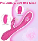 Rabbit G Spot Vibrator Sex Toys, 7 * 7 Vibrating Modes 8.4'' Couple Realistic Vibrators Anal Dildo Wand Adult Toys, Adult Sex Toys for Women and Couples Pleasure (Rose)