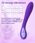 Clitoral G Spot Powerful Rose Vibrator, Waterproof Dildo Clitoral Stimulator with 10 Vibration Modes, Softer and Flexible Sex Toy for Women or Couples, Vibrator for Women (Purple)