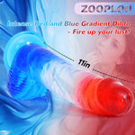 Huge Thick Clear Dildo 2.38" Diameter “11" Long, XL Big Fat G Spot Anal Dildos with Strong Suction Cup, Red Blue Jelly Soft Real Dildo Women Couples Male Adult Sex Toys, Strap On Penis Female Sex Toy