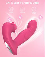 Rose Vibrator Toy G Spot Vibrator,Clitoral Sucking Stimulator Female Sex Toys Dildo Vibrator with 10 Sucking 10 Vibrating 10 Wiggling Modes,Rose Sex Toy Vibrators,Adult Sex Toy for Women and Couple