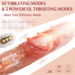 Thrusting Dildo Vibrator Sex Toys, Realistic Dildo for G Spot Anal Stimulation with APP Remote Control Dildo, Blowjob Silicone Dildo with 10 Vibration 5 Thrust Mode Adult Sex Toy for Women Couple