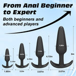 4PCS Silicone Anal Butt Plug Set, Beginner to Advanced, Trainer Kit with Flared Base for Women, Men Comfortable Long-Term Wear, Premium Training Sets, Sex Toys for Couples