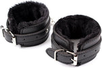 Adjustable PU Leather Handcuffs & Ankle Cuffs Bondage Restraint Set (Black)