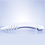 9.3'' Crystal Glass Double-Ended Dildo with Spiral Texture for G-Spot & Prostate