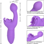 Rechargeable Butterfly Kiss Vibrator – Purple, Dual-Stimulation Clitoral & G-Spot