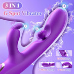 G Spot Vibrator Sex Toys-3 in 1 Adult Sex Toys 360° Rotation Vibrators with 10 Rubbing & 7 Vibrating & 7 Massaging, Waterproof Clitoral Stimulator Dildo Rabbit Vibrator Women Sex Toy (Violet)