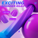 Silicone Dildo 6 inch - Suction Cup Dildo Soft Dildo for G-spot, Beginner Anal Dildo for Prostate, Fantasy Dildo with Thin Slim Purple Blue Surface, Butt Plug Adult Sex Toys Small Dildo for Men Women