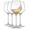 Layla White Wine Glasses, Set of 4 Italian Glasses, 13.5 oz Clear – Made in Europe