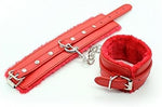 Red Fluffy Handcuffs for Ankles and Wrist with Chain Set Fuzzy Hand Cuff Set for Adults Bedroom Hand Cuffs for Women Couples Sweater Q-180