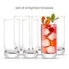 Faye 13oz Highball Glasses, 6pc Tall Glass Sets. Lead-Free Crystal Drinking Glasses. Water Glasses, Mojito Glass Cups, Tom Collins Bar Glassware, and Mixed Drink Cocktail Glass Set