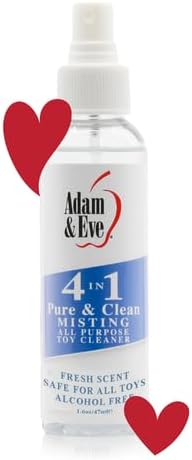 4 in 1 Pure and Clean Misting Adult Sex Toy Cleaner, Fast Acting Clear Wash, Easy to Use Spray with Fresh Scent, Fleshlight