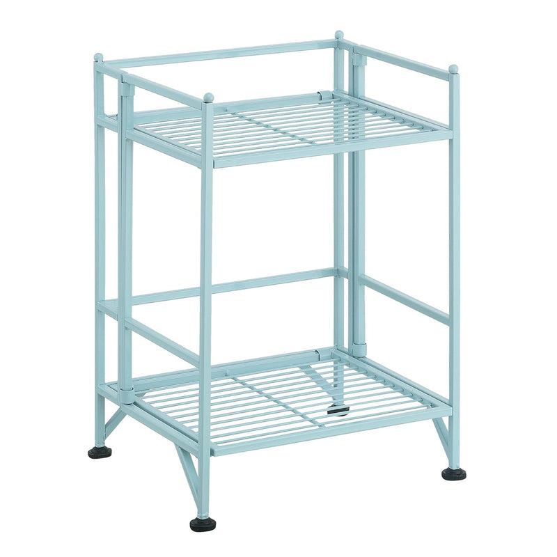 Xtra Storage 2 Tier Folding Metal Shelf, Sea Foam