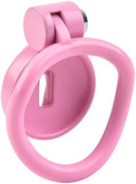 Breathable Resin Chastity Cage with Lock & 4 Rings – Secure Male Restraint (Pink)