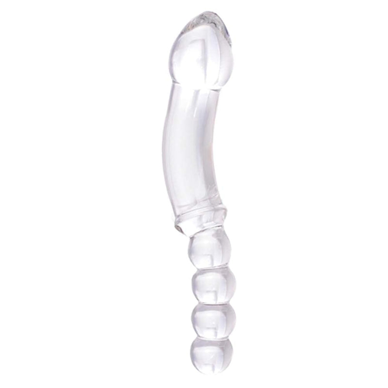 11.6 Inches Large Glass Dildo Crystal Penis Sex Pleasure Wand G-Spot Stimulator Female Masturbator With Anal Bead Plug