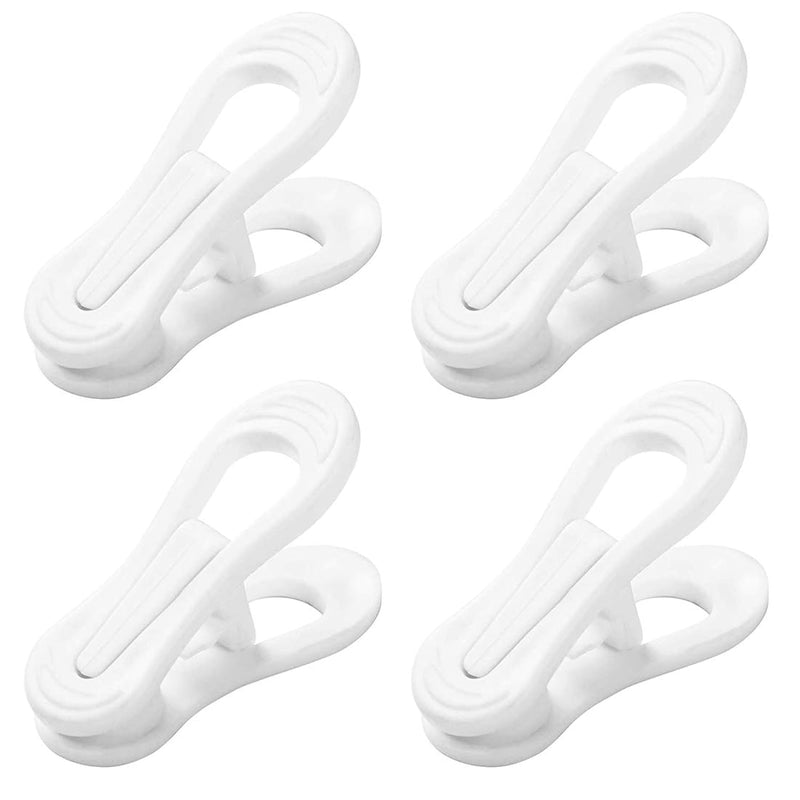 20 Pcs Multi-Purpose Plastic Clips For Hangers, White Plastic Clips For Plastic