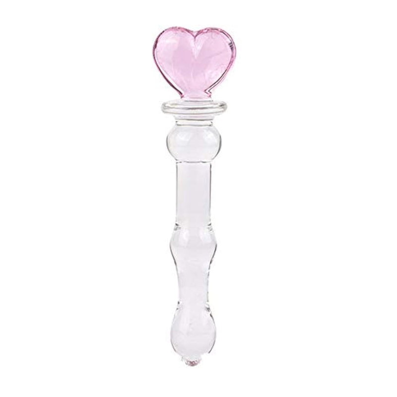 Novelties Glass Dildo Crystal Penis Glass Wand G-Spot Stimulation Female Masturbator (Heart)