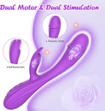 Rabbit G Spot Vibrator Sex Toys, 7 * 7 Vibrating Modes 8.4'' Couple Realistic Vibrators Anal Dildo Wand Adult Toys, Adult Sex Toys for Women and Couples Pleasure (Purple)