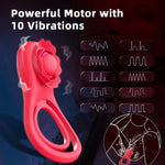 Vibrating Cock Ring Penis Ring, Male Female Sex Toys for Couples Rose Testicles Clitoral Vibrator Penis Sleeve with App Control, 10 Vibrations Women Men Adult Sex Toy for Men Erection & Enlarge Sex