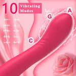 G Spot Vibrator Dildo Women Sex Toys, Powerful Wiggling Clitoral Stimulator Finger Vibrator Anal Toys with 5 Wiggling & 10 Vibrating Modes, Waterproof Silicone Bullet Vibrators Adult Sex Toy, Rose