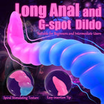 Anal Sex Toys Monster Dildo - 9.4" Long Butt Plug Dildo, Anal Dildo for G-spot and Prostate Massager, Anal Plug with Strong Suction Cup, Luminous Fantasy Dildo for Men and Women