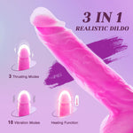 Thrusting Dildo Vibrator - 9.25" Heating Realistic G-Spot Vibrator for Women Couples, Remote-Controlled Adult Sex Toy with 3 Thrusting Speeds, 10 Vibration Modes & Suction Cup Base