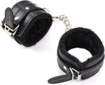 Adjustable PU Leather Handcuffs & Ankle Cuffs Bondage Restraint Set (Black)