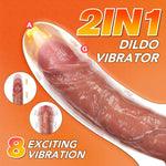 Realistic Thrusting Dildo Vibrator for Women - 9" Vibrators Sex Toys for Couples G Spot Clit Anal Penis with 8 Vibrating Silicone Adult Toy Suction Cup Dildos Remote Brown