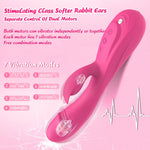 Rabbit G Spot Vibrator Sex Toys, 7 * 7 Vibrating Modes 8.4'' Couple Realistic Vibrators Anal Dildo Wand Adult Toys, Adult Sex Toys for Women and Couples Pleasure (Rose)