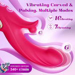 Thrusting Vibrator Rabbit Vibrators for Women - G Spot Vibrator Clitoral Sex Toys with 10 Vibrating 7 Thrust Modes & Heating, Adult Sex Toy Thrusting Dildo for Womens Female Couples Games